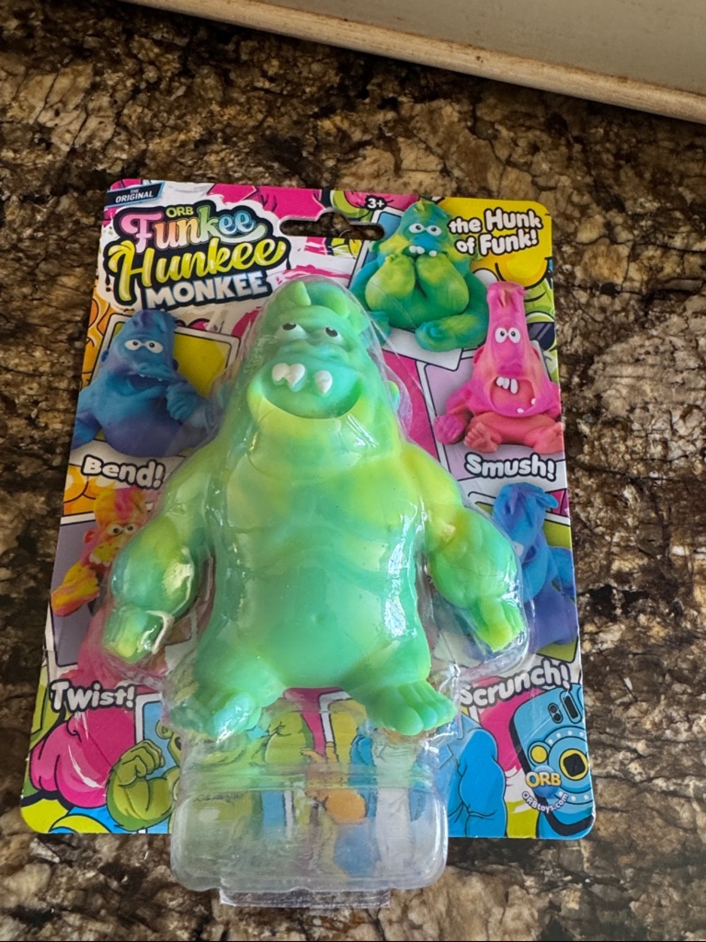Orb Funkee Hunkee Monkee Stretch Toy Fidget Sensory Bend Twist Green